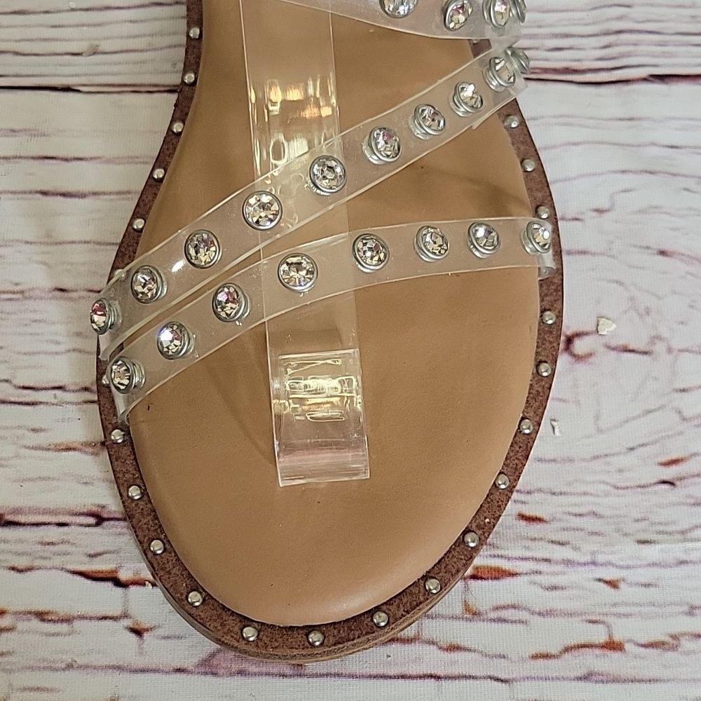 Cushionaire Flats with Clear Straps and Rhinestones Size 7 - Picture 5 of 5